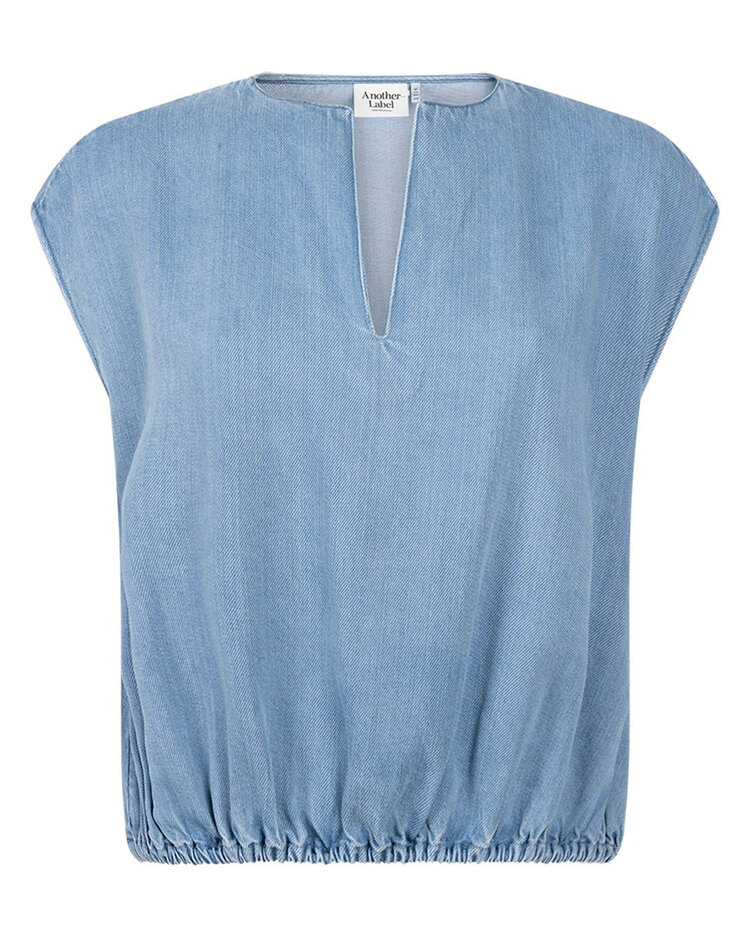 Another-Label ALAurore denim top s/l Light Blue