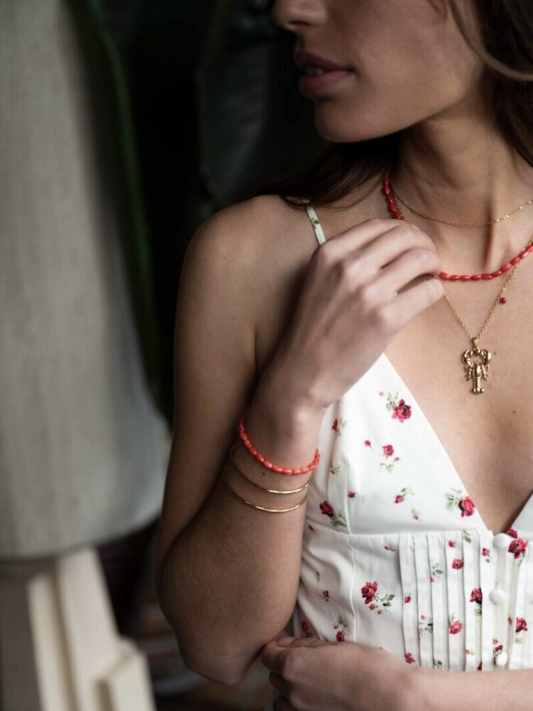 Ellen Beekmans Schelpen armband Rood