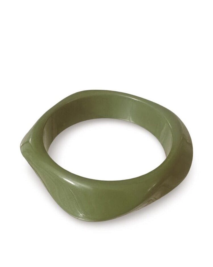 Ellen Beekmans Bangle vierkant organisch Olive Green
