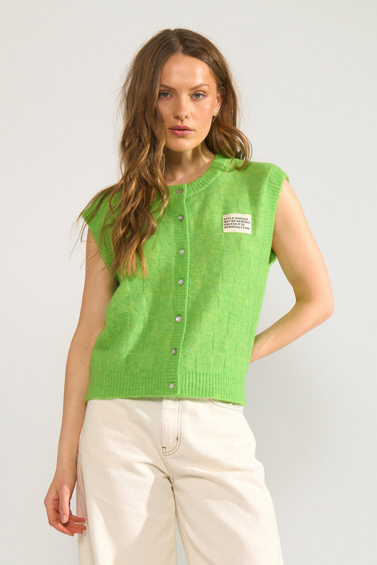 Nümph NURIETTE CHECK VEST Jasmine Green