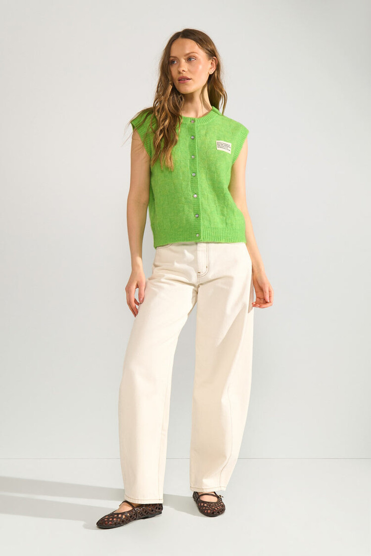 Nümph NURIETTE CHECK VEST Jasmine Green
