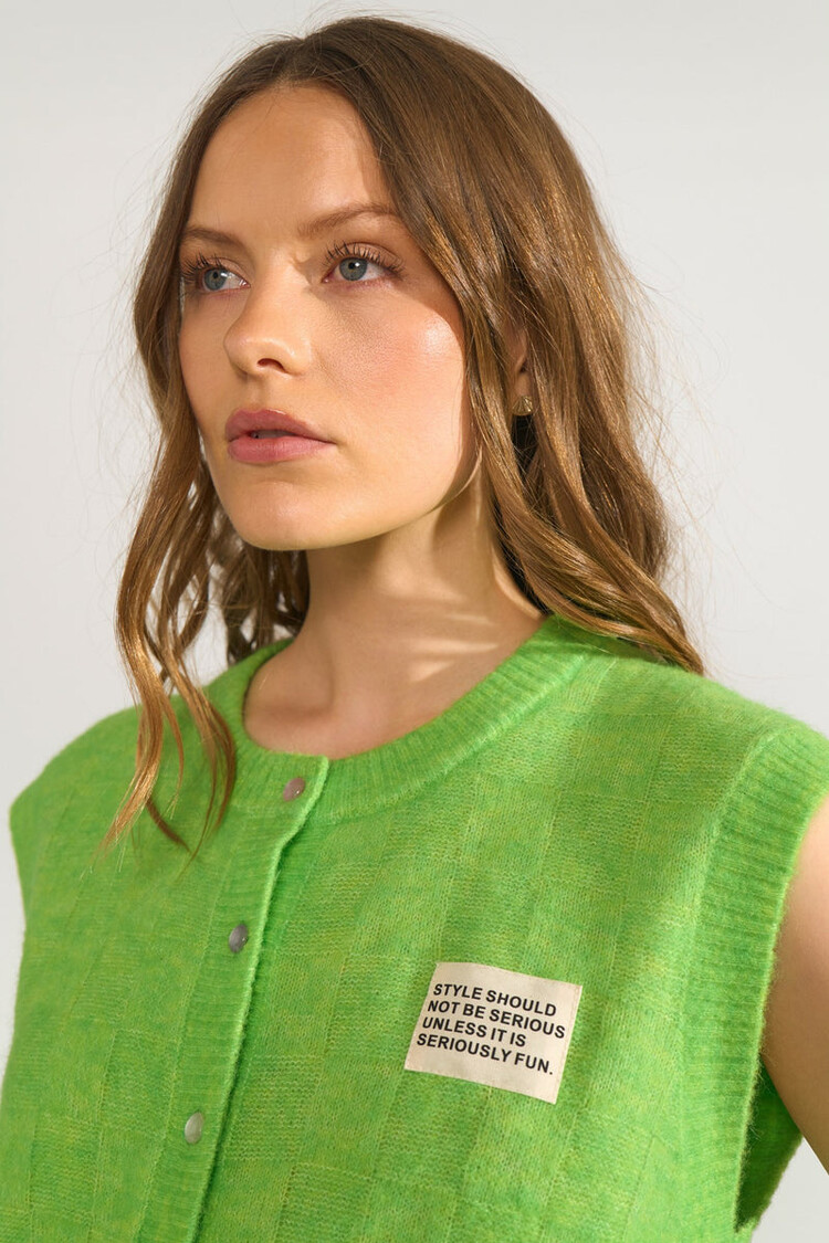 Nümph NURIETTE CHECK VEST Jasmine Green