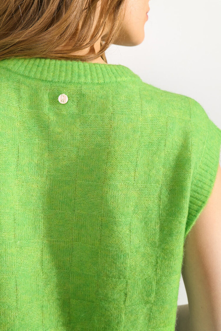 Nümph NURIETTE CHECK VEST Jasmine Green