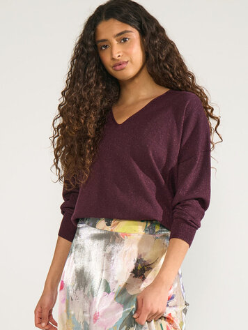 Nümph NUDAYLETTA LUREX V-NECK PULLOVER Fig