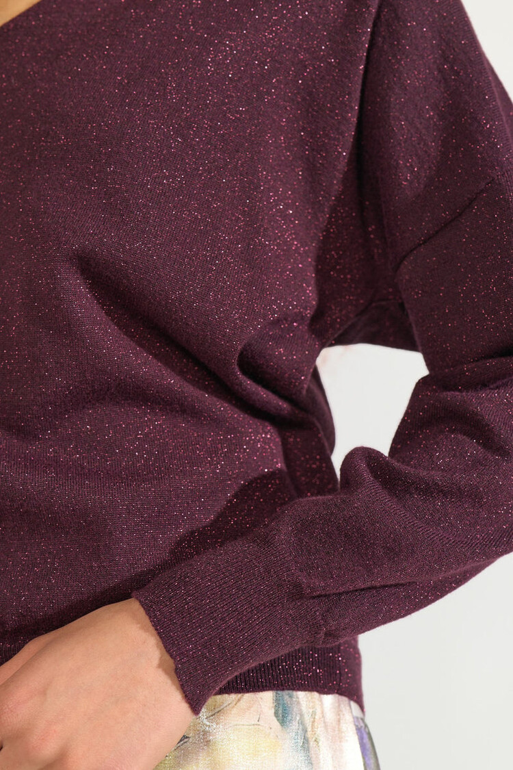 Nümph NUDAYLETTA LUREX V-NECK PULLOVER Fig