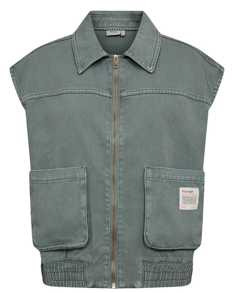 Nümph NUHAMILTON VEST Washed Sea Green Denim