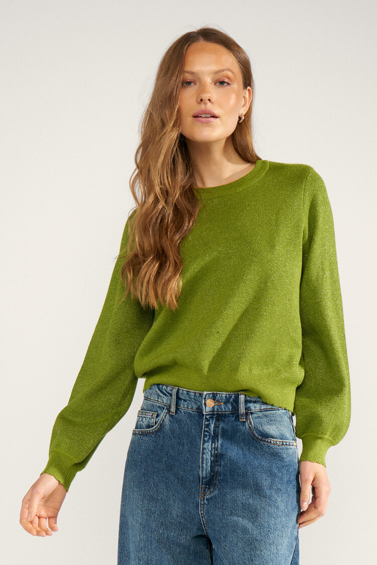 Nümph NUBIR SOLID PULLOVER Calla Green