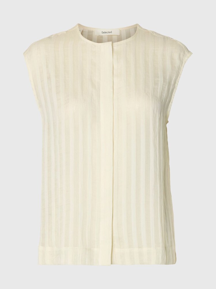 Selected SLFTORAN REGULAR SL STRIPED SHIRT Egret Stripes