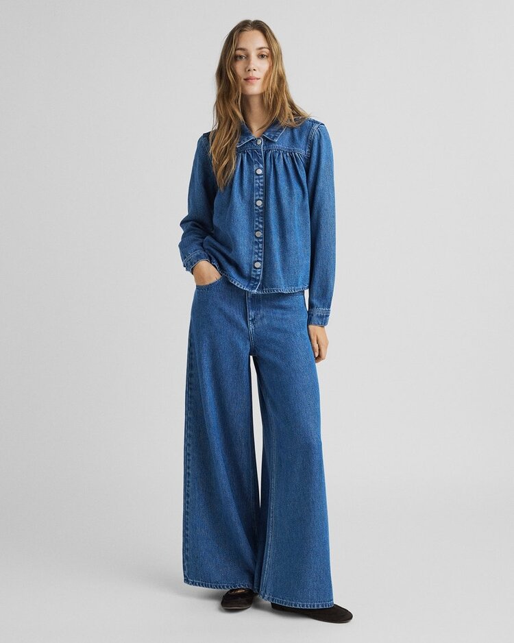 MSCH MSCHAgo Rue Wide Pants Long Mid Blue Wash