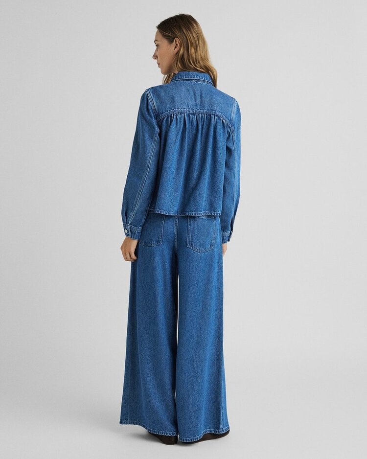 MSCH MSCHAgo Rue Wide Pants Long Mid Blue Wash