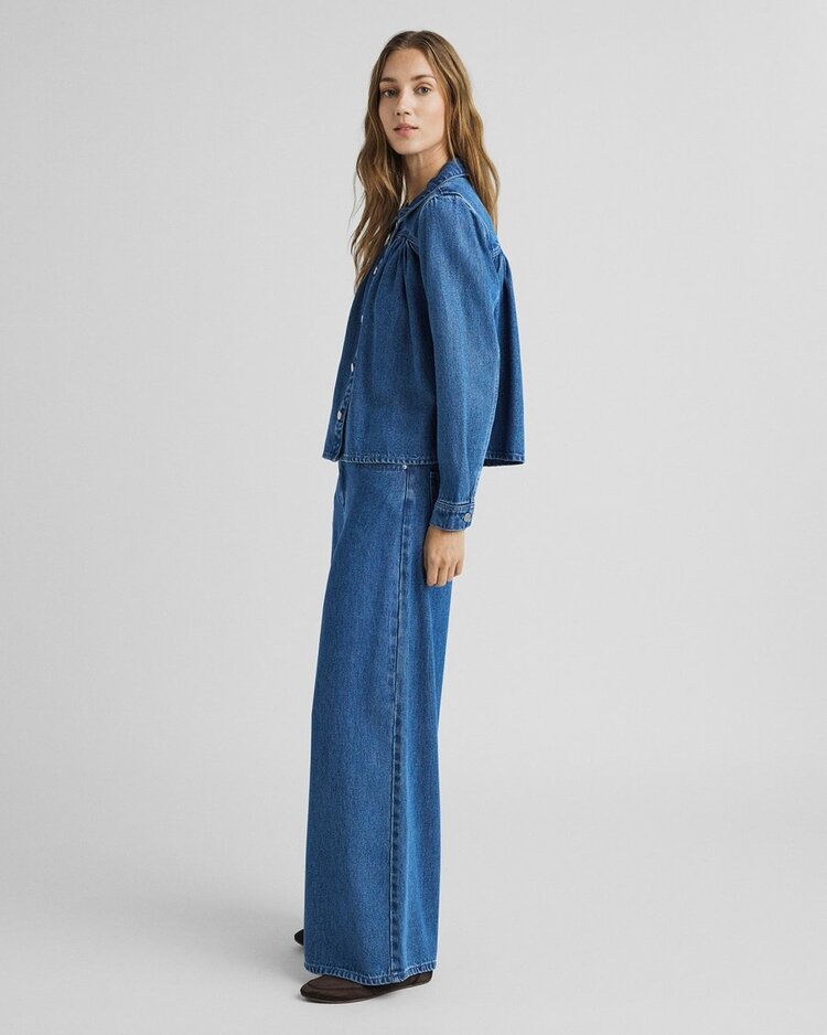 MSCH MSCHAgo Rue Wide Pants Long Mid Blue Wash
