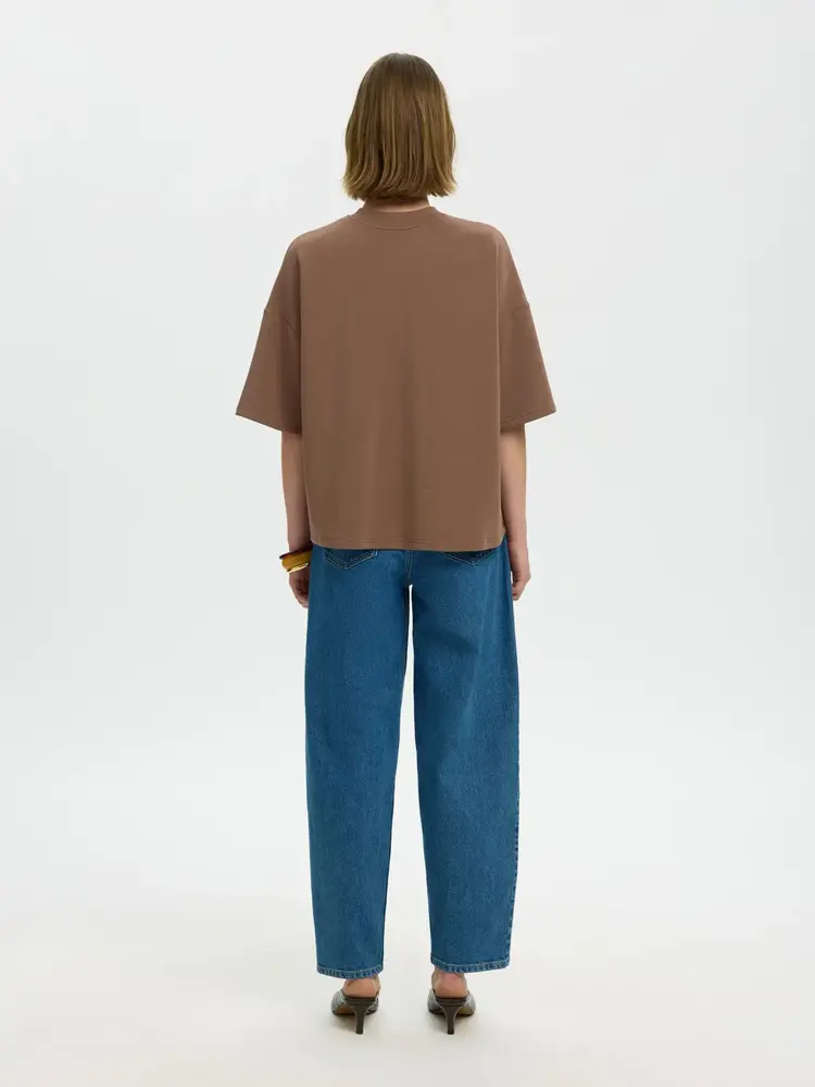 Selected SLWOVERSIZED TENNY TEE Chocolate Chip