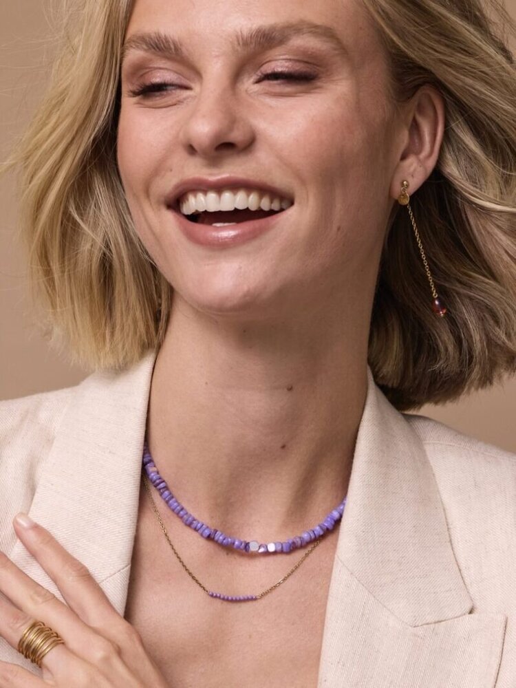 Ellen Beekmans Ketting Gemstone Paars