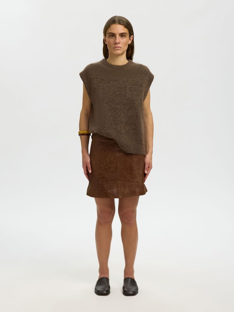 Selected SLWLULU SL KNIT VEST Dachshund Melange