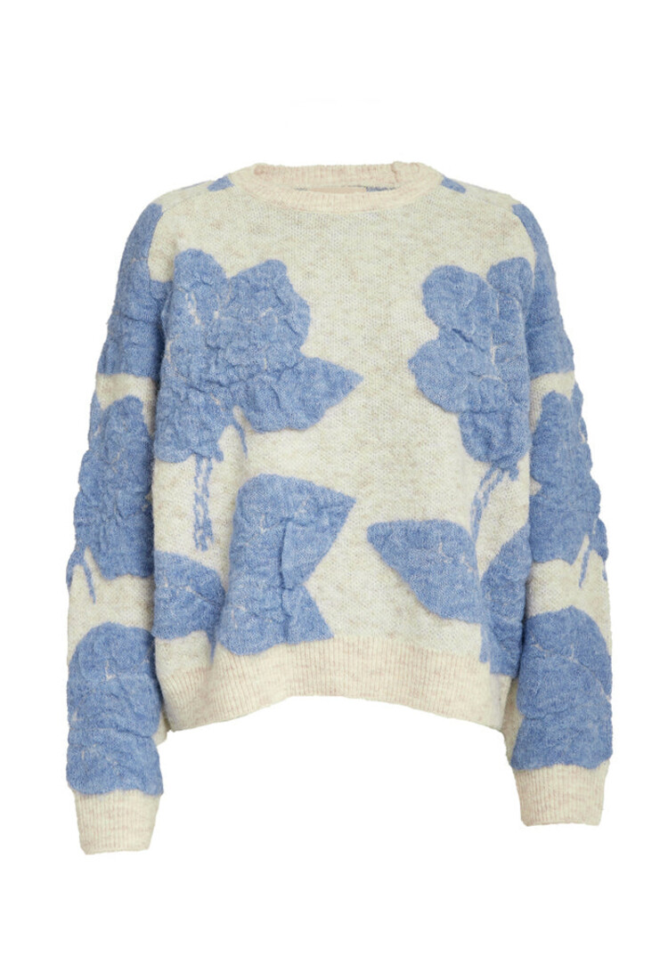 Peppercorn PCSine GRS RWS Knit Pullover Fog Sand Jacquard