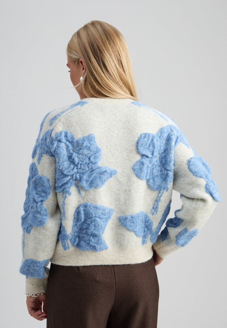 Peppercorn PCSine GRS RWS Knit Pullover Fog Sand Jacquard