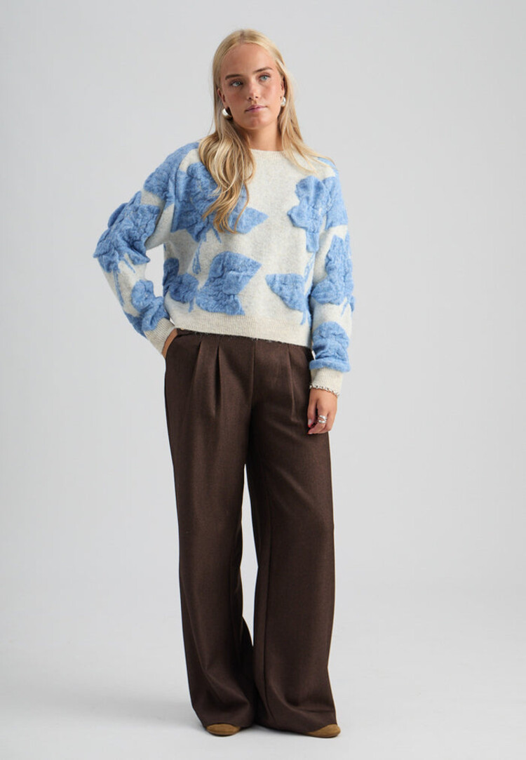 Peppercorn PCSine GRS RWS Knit Pullover Fog Sand Jacquard