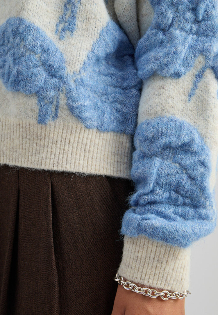 Peppercorn PCSine GRS RWS Knit Pullover Fog Sand Jacquard