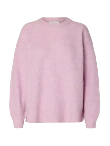 Selected SLWLULU LS KNIT RELAXED O-NECK Winsome Orchid Melange