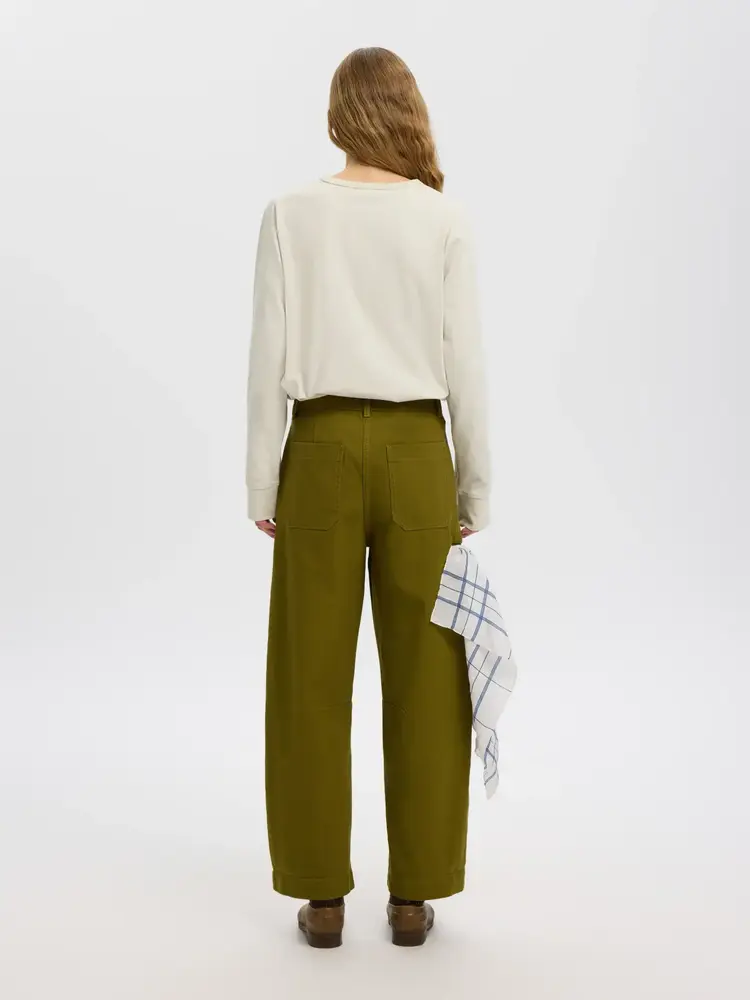 Selected SLWBARREL NICKA DOMESTIC MW PANT Fir Green