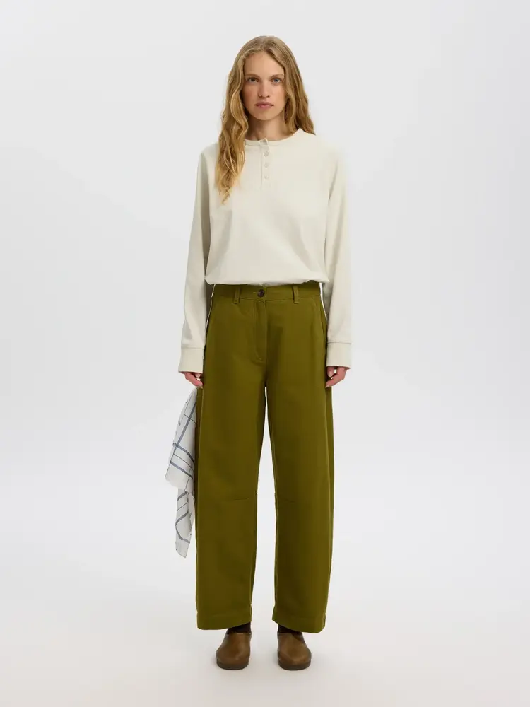Selected SLWBARREL NICKA DOMESTIC MW PANT Fir Green