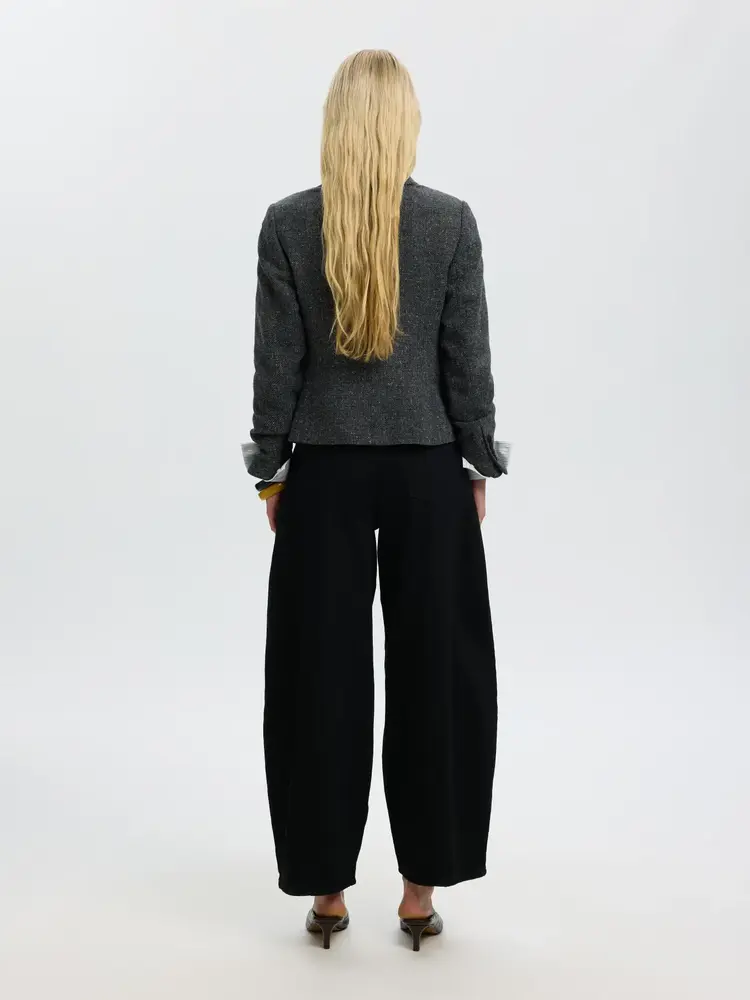 Selected SLWBARREL LOOSE NANET BLACK HW JEANS Black Denim