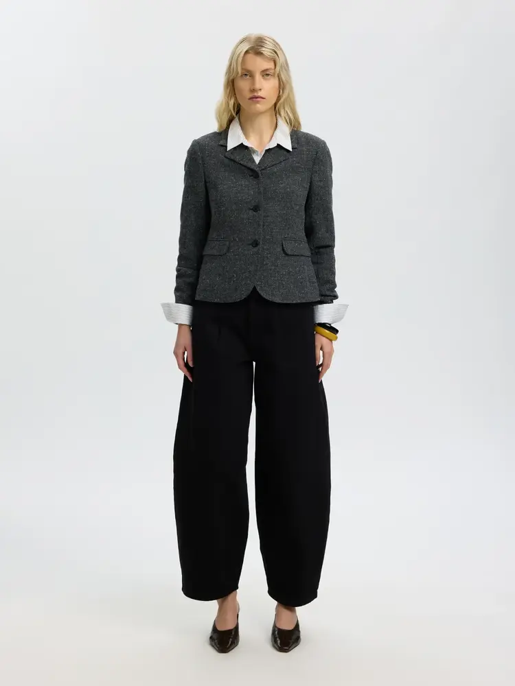 Selected SLWBARREL LOOSE NANET BLACK HW JEANS Black Denim