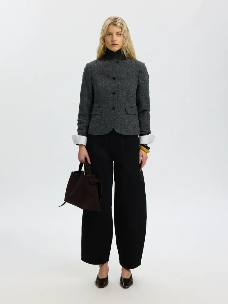 Selected SLWBARREL LOOSE NANET BLACK HW JEANS Black Denim