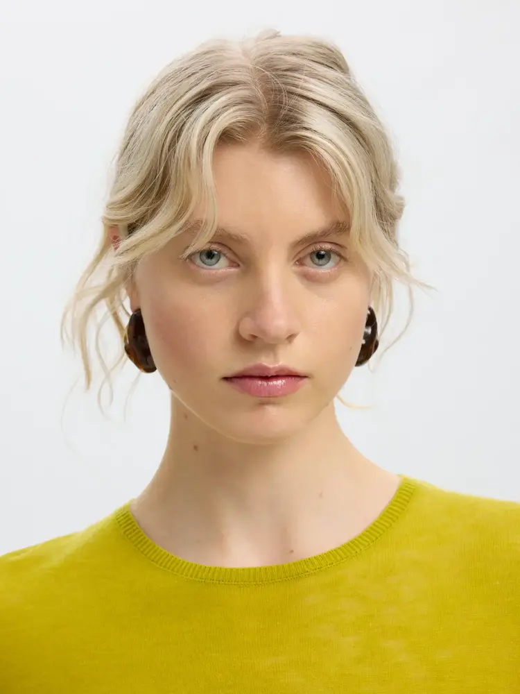 Selected SLWVENDY LS KNIT WOOL O-NECK Avocado oil