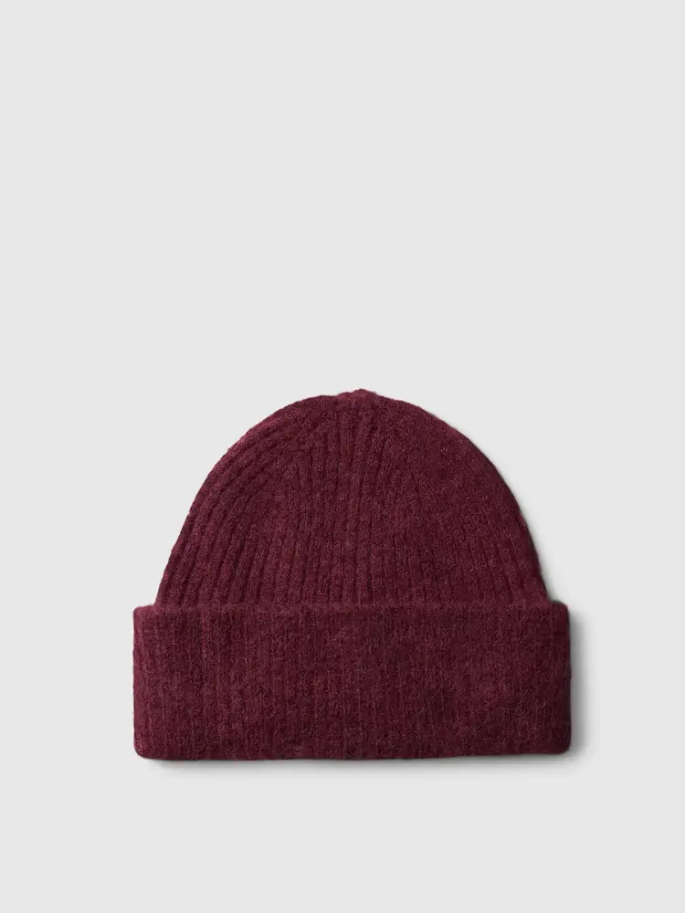 Selected SLWLULU WOOL BLEND KNIT BEANIE Tawny Port Melange
