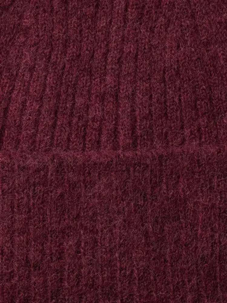 Selected SLWLULU WOOL BLEND KNIT BEANIE Tawny Port Melange