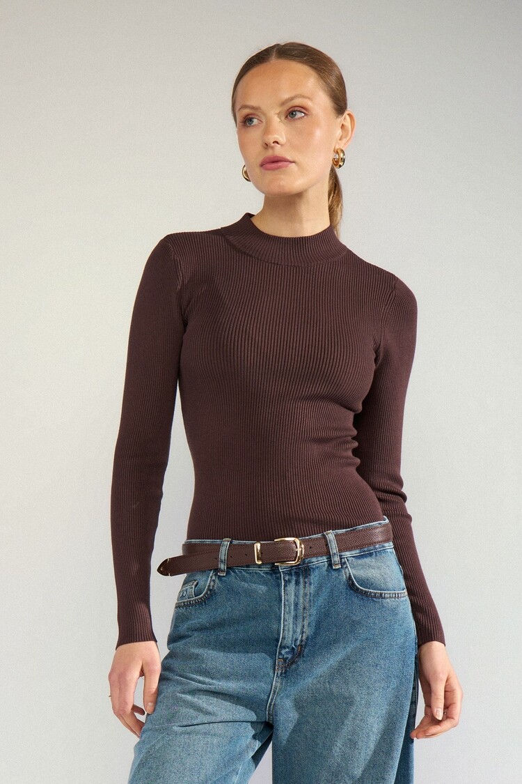 Nümph NUBIA LS PULLOVER  Black Coffee