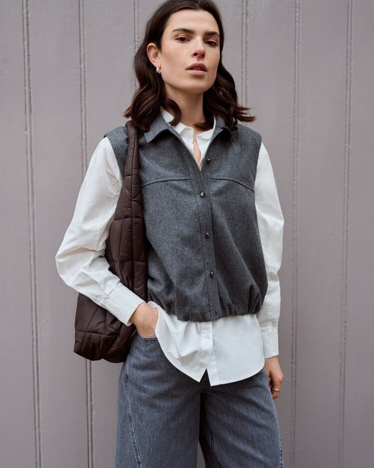 Another-Label ALIsabeau shirt s/l Dark Grey Melee