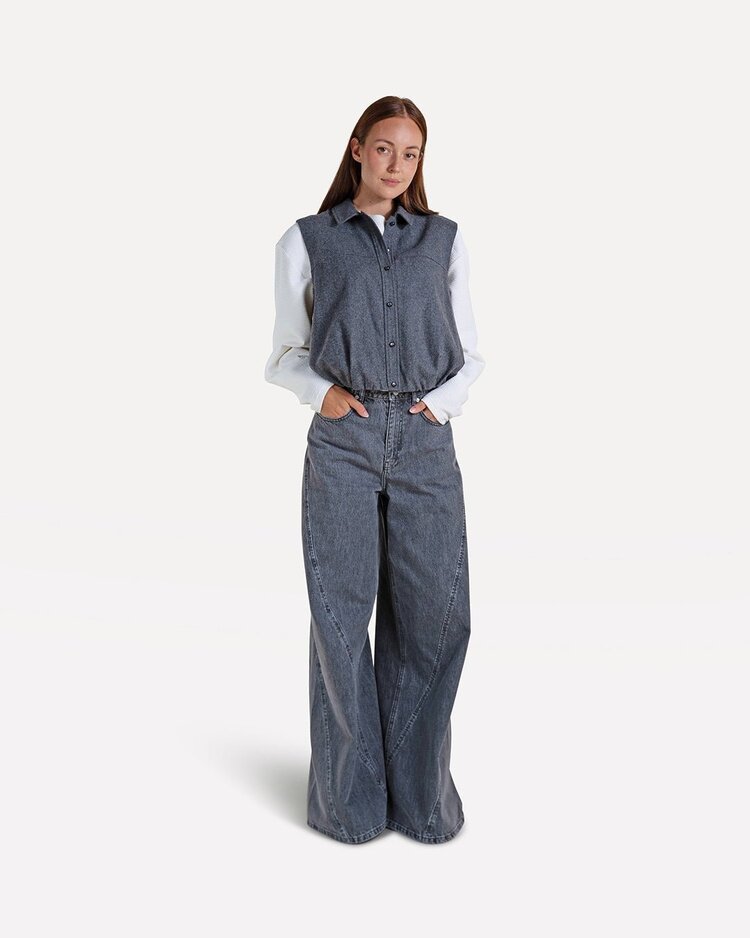 Another-Label ALIsabeau shirt s/l Dark Grey Melee