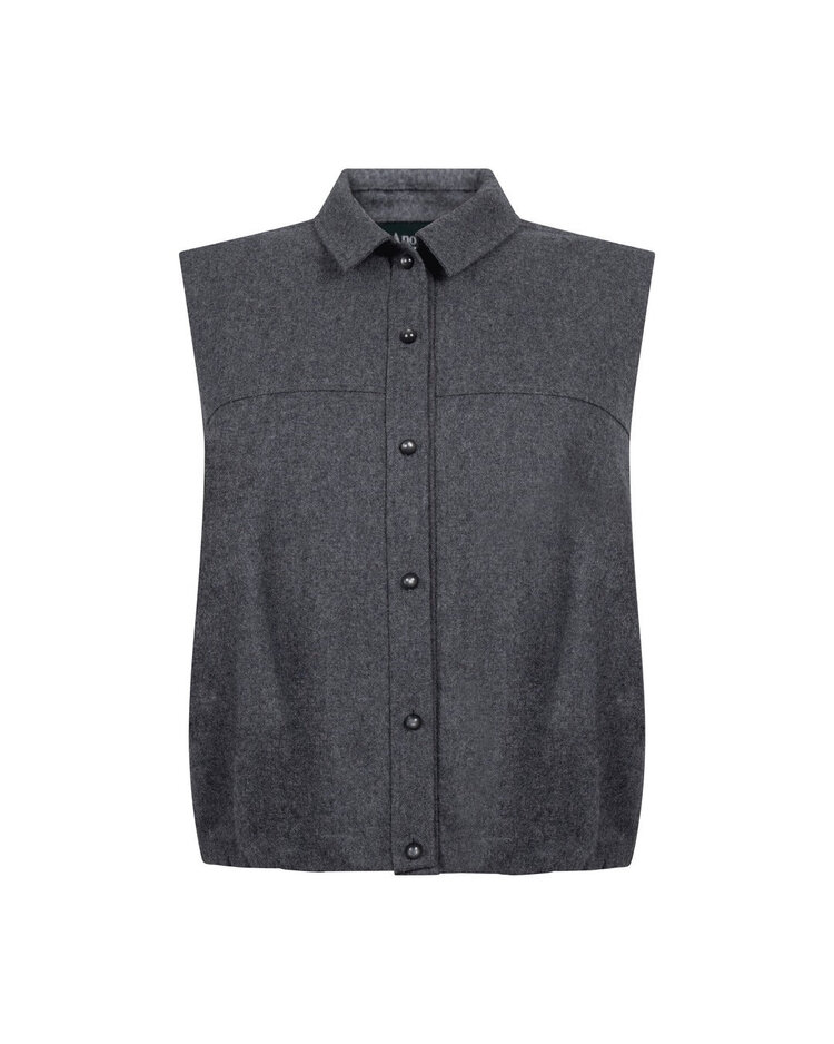 Another-Label ALIsabeau shirt s/l Dark Grey Melee