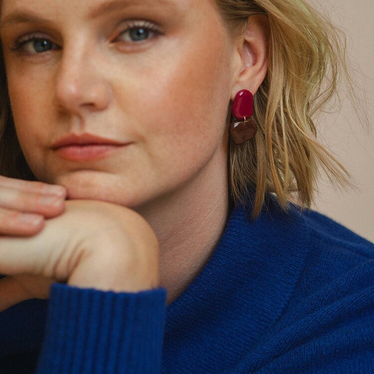 Van Schaaijk Studio Oorbellen Lena Bessen/Bruin