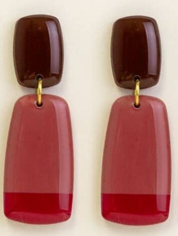 Van Schaaijk Studio Oorbellen Juna Bruin/Pallisander/Kers