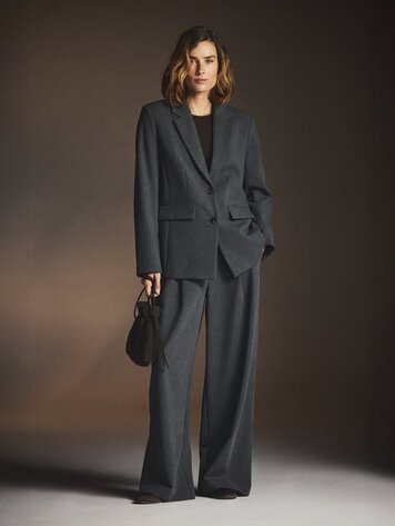 MSCH MSCHHenrike HW Pants Dark Grey Melange