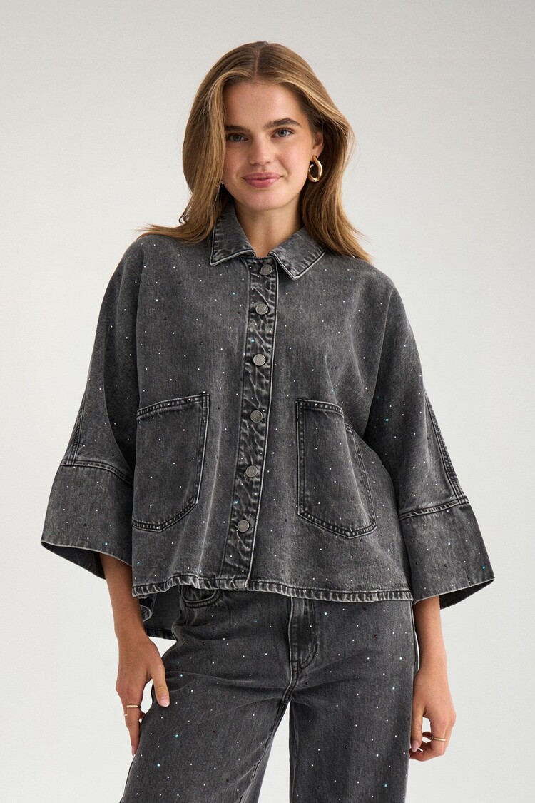 Nümph NUBROOKLYN OVERSIZE STONE SHIRT Grey Denim