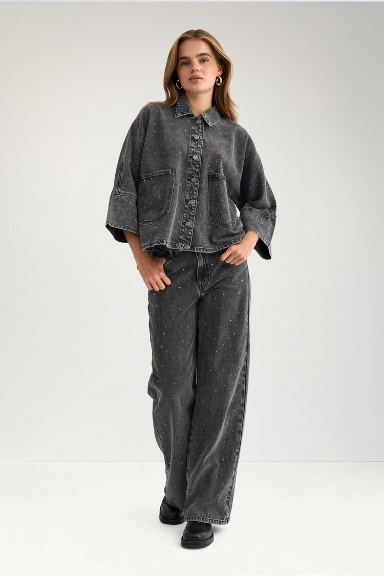 Nümph NUBROOKLYN OVERSIZE STONE SHIRT Grey Denim