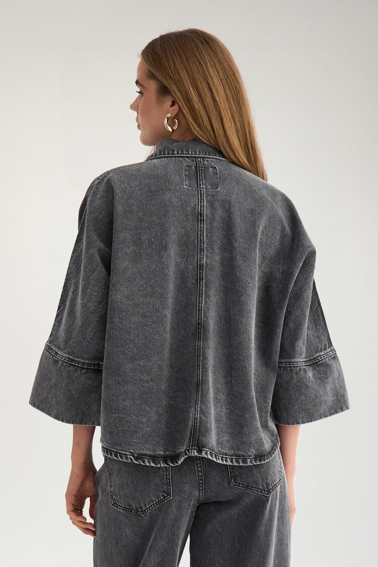 Nümph NUBROOKLYN OVERSIZE STONE SHIRT Grey Denim