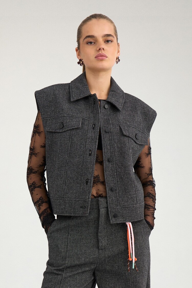 Nümph NUROKI VEST Dark Grey Melange