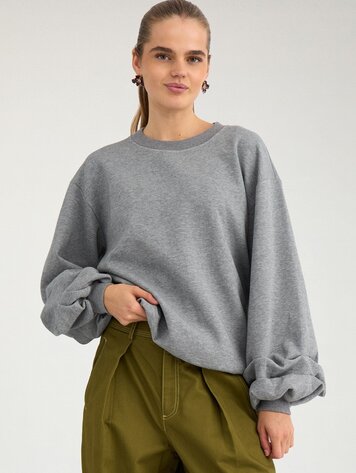 Nümph NUSTINNA OVERSIZE SWEATSHIRT Dark Grey Melange