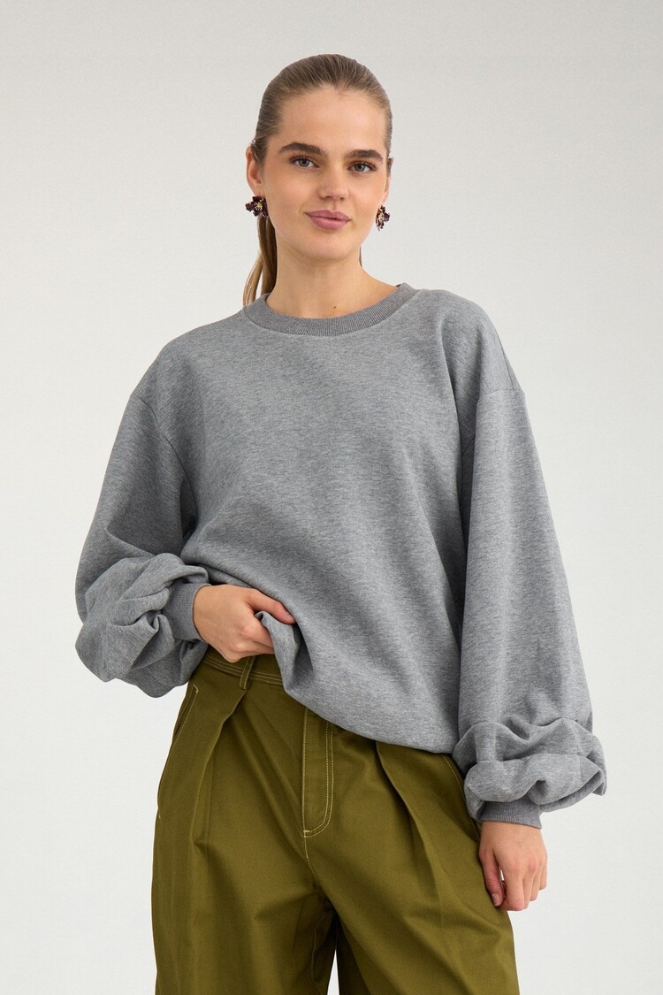 Nümph NUSTINNA OVERSIZE SWEATSHIRT Dark Grey Melange