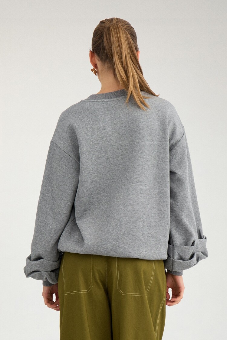Nümph NUSTINNA OVERSIZE SWEATSHIRT Dark Grey Melange