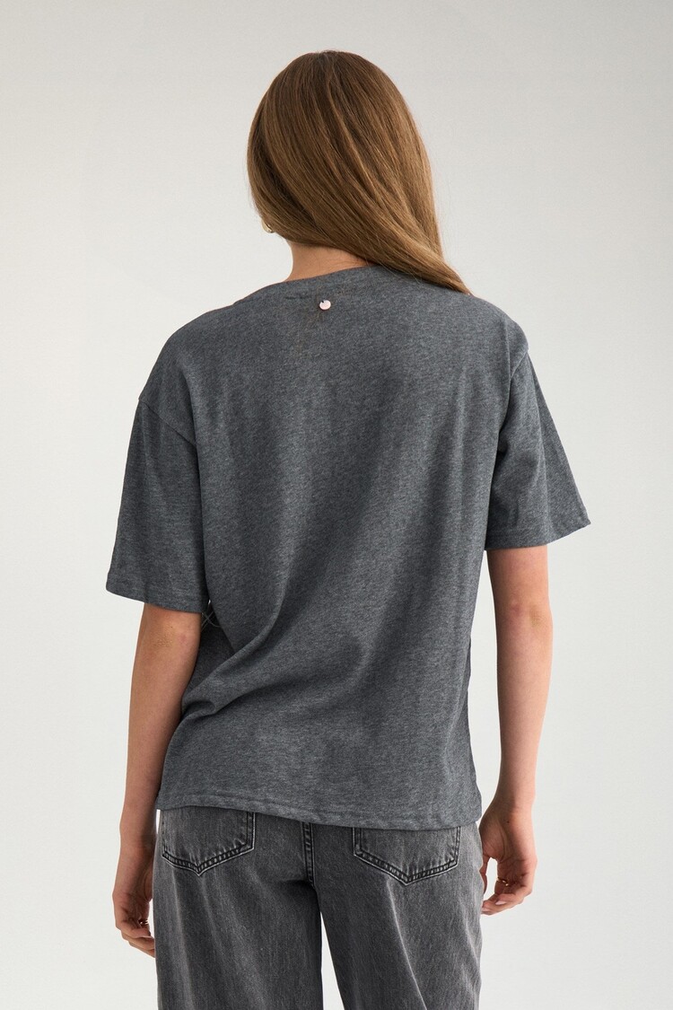 Nümph NUCUDA OVERSIZE T-SHIRT Dark Grey Melange