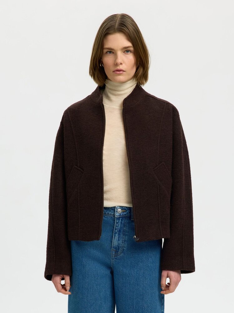 Selected SLWJACQUELINE WOOL BLEND JACKET Delicioso Melange