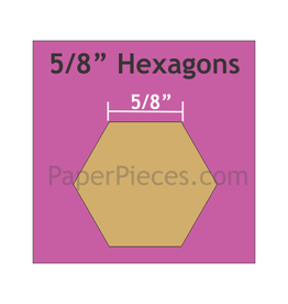 Paper Pieces 5/8" Hexagon - 100 Pieces