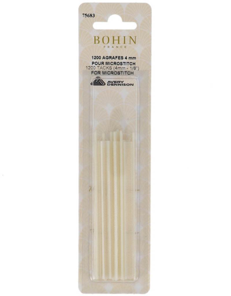 Bohin MICROSTITCH TACKS 4mm White 1200pc - BOHIN