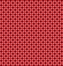Benartex Lizzy Albright - Diamond Lattice Red 1510